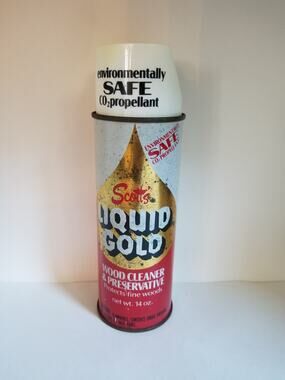 Vintage 1970's Scott's Liquid Gold Wood Cleaner 14oz Movie TV Prop! 75% Full